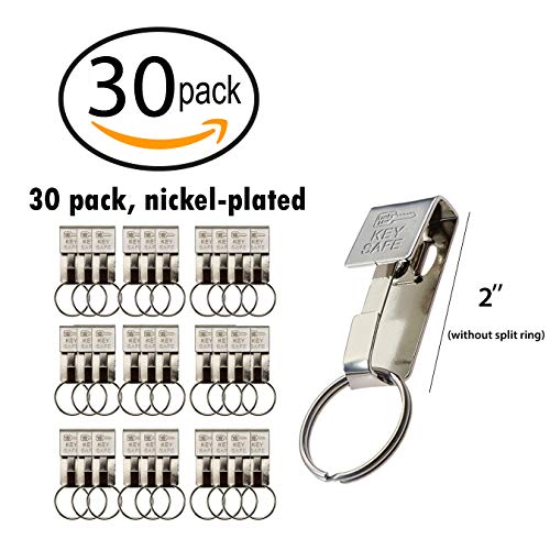 Lucky Line Key Safe Slip-On, 2” Wide Belt Key Ring - Heavy Duty Belt Key Clip, Key Chain, 30 per Bag