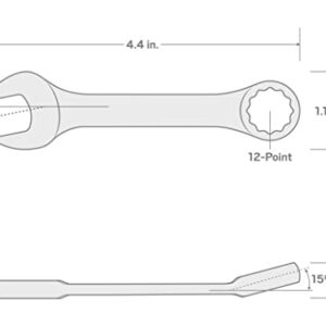 TEKTON 1/2 Inch Stubby Combination Wrench | 18047