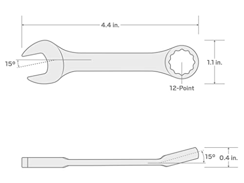 TEKTON 1/2 Inch Stubby Combination Wrench | 18047