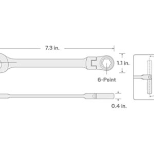 TEKTON 1/2 Inch Flex Ratcheting Combination Wrench | WRN57010