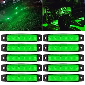 fxc 10x 6 led clearence truck bus trailer side marker indicators light tail taillight brake stop lamp 12v (green)¡­
