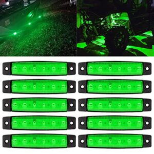 FXC 10x 6 LED Clearence Truck Bus Trailer Side Marker Indicators Light Tail Taillight Brake Stop Lamp 12V (Green)¡­