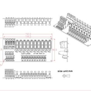 Electronics-Salon Panel Mount 10 Position Power Distribution Fuse Module Board, for AC/DC 5~32V