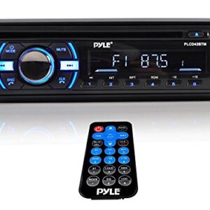 Pyle Boat Bluetooth Marine Stereo Receiver - Marine Head Unit Din Single Stereo Speaker Receiver - Wireless Music Streaming, Hands-Free Calling, CD Player/MP3/USB/AUX/ AM FM Radio -PLCD43BTM (Black)