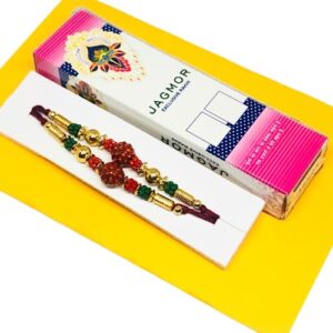 Set of Two Rudraksha Rakhi Thread. Raksha bandhan Gift for your Brother Vary Color and Multi Design