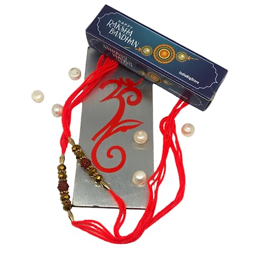 IndiaBigShop Set Of Two Rakhi, Stone & Moti, Thread. Rakhi, Raksha Bandhan Gift For Your Brother, Rakhi In Pair, Rakhi Designer, Vary Color