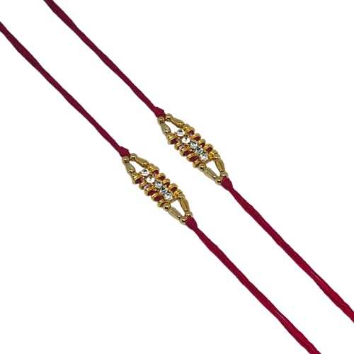 IndiaBigShop Set of Two Rakhi, 7 Stone Rakhi thread, Raksha bandhan Present for your Brother Vary Color and Multi Design