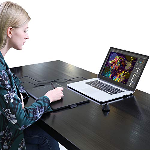 HUION Inspiroy H1060P Graphics Drawing Tablet with 8192 Pressure Sensitivity Battery-Free Stylus and 12 Customized Hot Keys, 10 x 6.25 inches Digital Art Tablet for Mac, Windows PC and Android