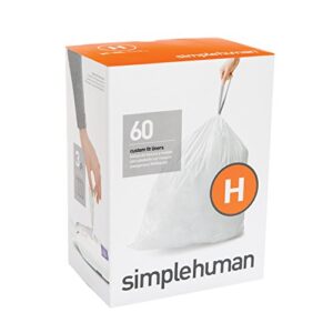 simplehuman code h, custom fit bin liners, 240 liners, white, 30-35 l