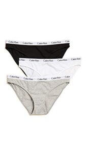 calvin klein underwear women's carousel 3 pack panties, multi, xs