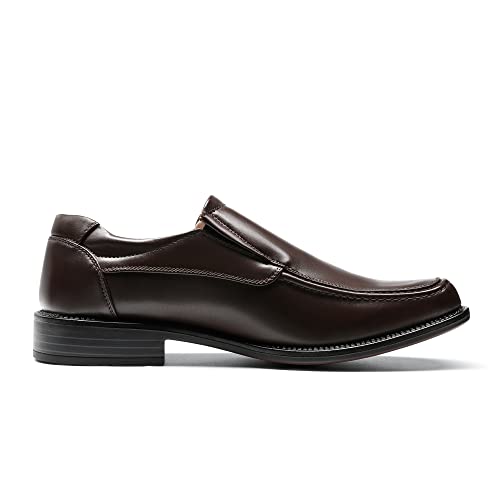 Bruno Marc Men's Goldman-02 Dark Brown Slip on Leather Lined Square Toe Dress Loafers Shoes for Casual Weekend Formal Work - 11 M US