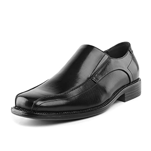 Bruno Marc Mens Leather Lined Dress Loafers Shoes, 1-Black - 9 (State-01)