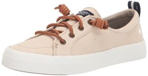 sperry womens crest vibe linen sneaker, oat, 9