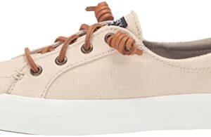 Sperry Womens Crest Vibe Linen Sneaker, Oat, 9