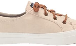 Sperry Womens Crest Vibe Linen Sneaker, Oat, 9