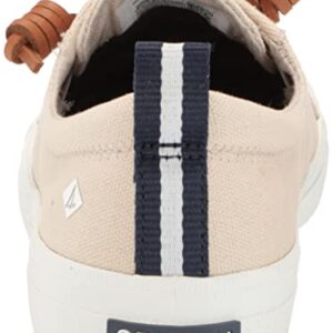 Sperry Womens Crest Vibe Linen Sneaker, Oat, 9