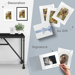 Golden State Art Pack of 25 White Pre-Cut 8x10 Picture Mat for 5x7 Photo with White Core Bevel Cut Mattes Sets. Includes 25 High Premier Acid Free Mats & 25 Backing Board & 25 Clear Bags