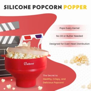 Salbree The Original Microwave Popcorn Popper, Silicone Popcorn Maker, Collapsible Microwavable Bowl - Hot Air Popper - No Oil Required - The Most Colors Available (Blue)