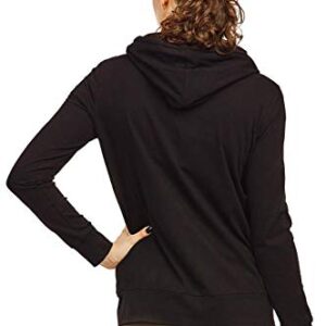 Sofra Women's Thin Cotton Pullover Hoodie Sweater (L, Black)