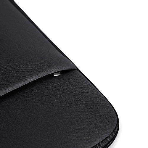 RAINYEAR 14 Inch Laptop Sleeve Case Protective Soft Padded Zipper Cover Carrying Computer Bag with Front Pocket & Accessories Pouch,Compatible with 14" Notebook Chromebook Tablet Ultrabook(Black)