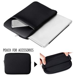 RAINYEAR 14 Inch Laptop Sleeve Case Protective Soft Padded Zipper Cover Carrying Computer Bag with Front Pocket & Accessories Pouch,Compatible with 14" Notebook Chromebook Tablet Ultrabook(Black)