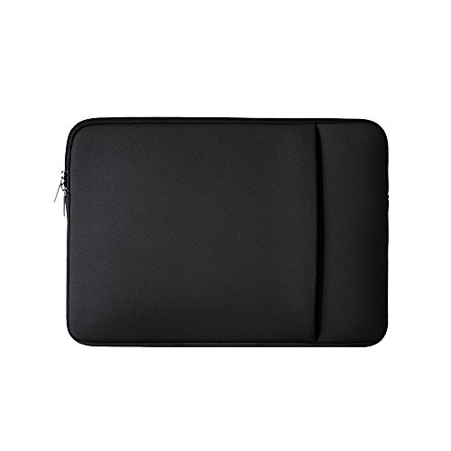 RAINYEAR 14 Inch Laptop Sleeve Case Protective Soft Padded Zipper Cover Carrying Computer Bag with Front Pocket & Accessories Pouch,Compatible with 14" Notebook Chromebook Tablet Ultrabook(Black)