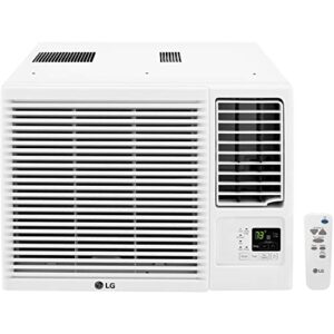 lg 23,000 btu window air conditioner with supplemental heat, cools 1,440 sq.ft. (36' x 40' room size), electronic controls with remote, 2 cooling, heating & fan speeds, slide in-out chassis, 230/208v