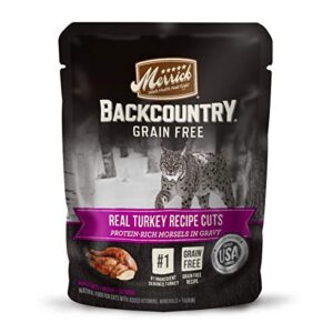 merrick backcountry grain free wet cat food real turkey recipe cuts in gravy - (24) 3 oz. pouches