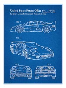 studio 21 graphix f40 ferrari automobile patent print art poster unframed blueprint 18" x 24"
