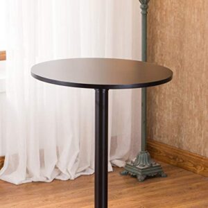 Roundhill Furniture Belham Round Top with Black Leg and Base Metal Bar Table