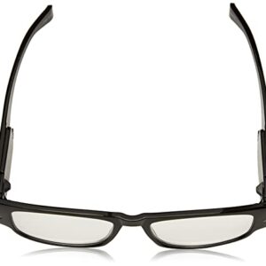 Foster Grant Men's Lloyd Lightspecs Lighted Reading Glasses Rectangular Reading Glasses, Black/Transparent, 59 mm, +1.50