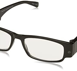 Foster Grant Mens Lloyd Lightspecs Lighted Glasses Reading, Black/Transparent, 59 Mm US