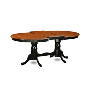 East West Furniture PLNI7-BCH-LC Plainville 7 Piece Modern Set Consist of an Oval Wooden Table with Butterfly Leaf and 6 Faux Leather Dining Room Chairs, 42x78 Inch, Black & Cherry
