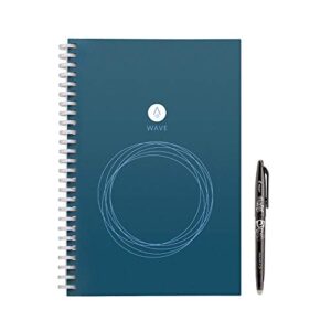 rocketbook wave smart notebook - dotted grid eco-friendly notebook with 1 pilot frixion pen included - executive size (6" x 8.8"), model number: wav-e