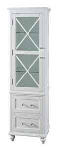 teamson home dawson wooden storage cabinet, standard, linen tower