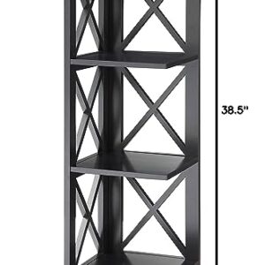 Convenience Concepts Oxford 3 Tier Corner Bookcase, Black