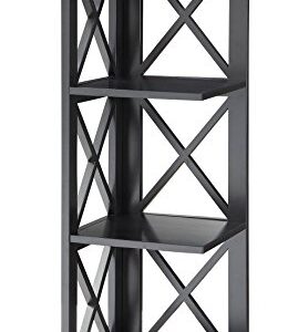 Convenience Concepts Oxford 3 Tier Corner Bookcase, Black