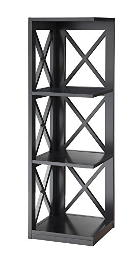 Convenience Concepts Oxford 3 Tier Corner Bookcase, Black