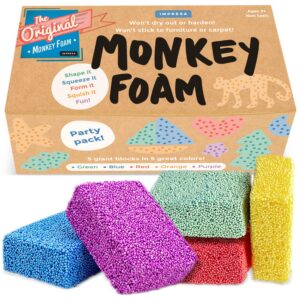 impresa original monkey foam - 5 giant blocks in 5 great colors - excellent for creative play - educational classroom pack size - never dries out