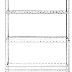 SafeRacks NSF Certified Storage Shelves, Heavy Duty Steel Wire Shelving Unit with Wheels and Adjustable Feet, Used as Pantry Shelf, Garage or Bakers Rack Kitchen Shelving - (18"x48"x72" 4-Tier)