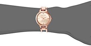 Anne Klein Women's AK/2626RGRG Diamond-Accented Dial Rose Gold-Tone Open Bangle Watch