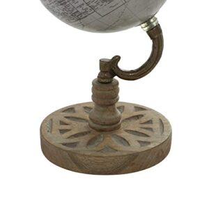 Deco 79 Wood Globe, 5" x 5" x 9", Beige