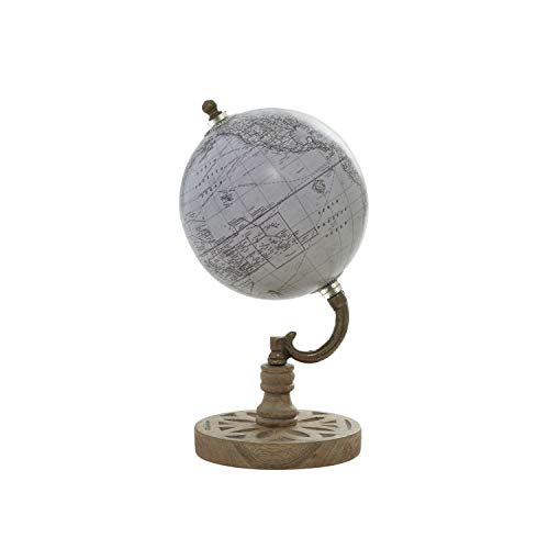 Deco 79 Wood Globe, 5" x 5" x 9", Beige