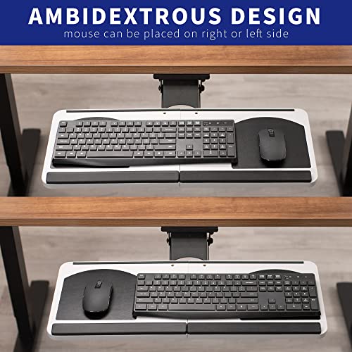 VIVO Adjustable Computer Keyboard and Mouse Platform Tray, Ergonomic Under Table Desk Mount Drawer, MOUNT-KB01