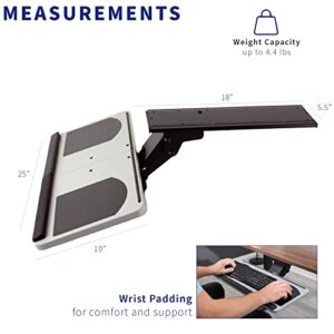 VIVO Adjustable Computer Keyboard and Mouse Platform Tray, Ergonomic Under Table Desk Mount Drawer, MOUNT-KB01