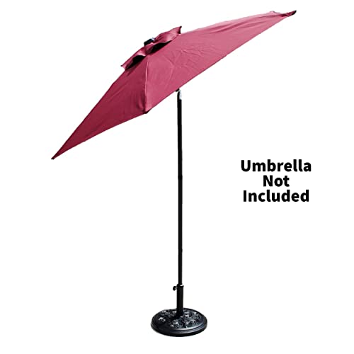 Shop4Omni Deluxe Patio Umbrella Stand with Rose Design Base - Black