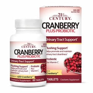 21st century cranberry plus probiotic tablets, 60 count