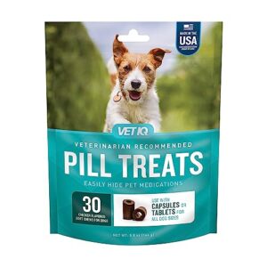 vetiq pill treats advanced formula for dogs, chicken flavor soft chews, 30 count