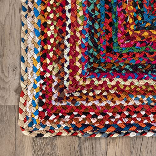 nuLOOM Tammara Bohemian Hand Braided Area Rug, 4x6, Multi