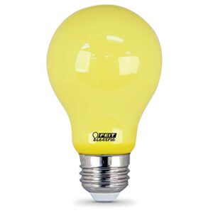 feit electric a19/bug/led outdoor bug light 60-watts equivalent non-dimmable led light bulb, e26 medium base, yellow, pack of 1